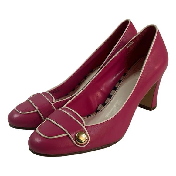 Y2k loafer heels office siren sz 6.5 pink by merona - Picture 5 of 8